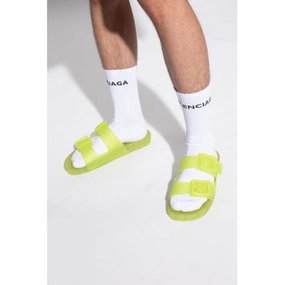 Balenciaga Women Mallorca Rubber Dual-Buckle Slide Sandals,size 8 - Picture 7 of 10